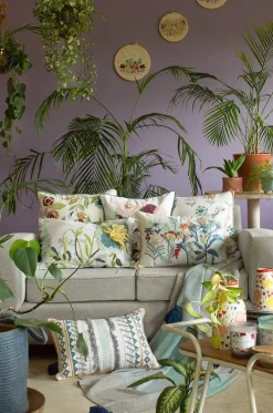 Winter Rose Embroidered Cushion Cover