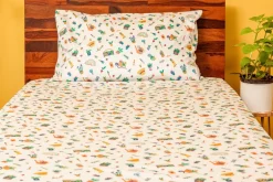 Zookeeper Ribbons And Flowers Sheet And Shams Set-Fitted Sheet